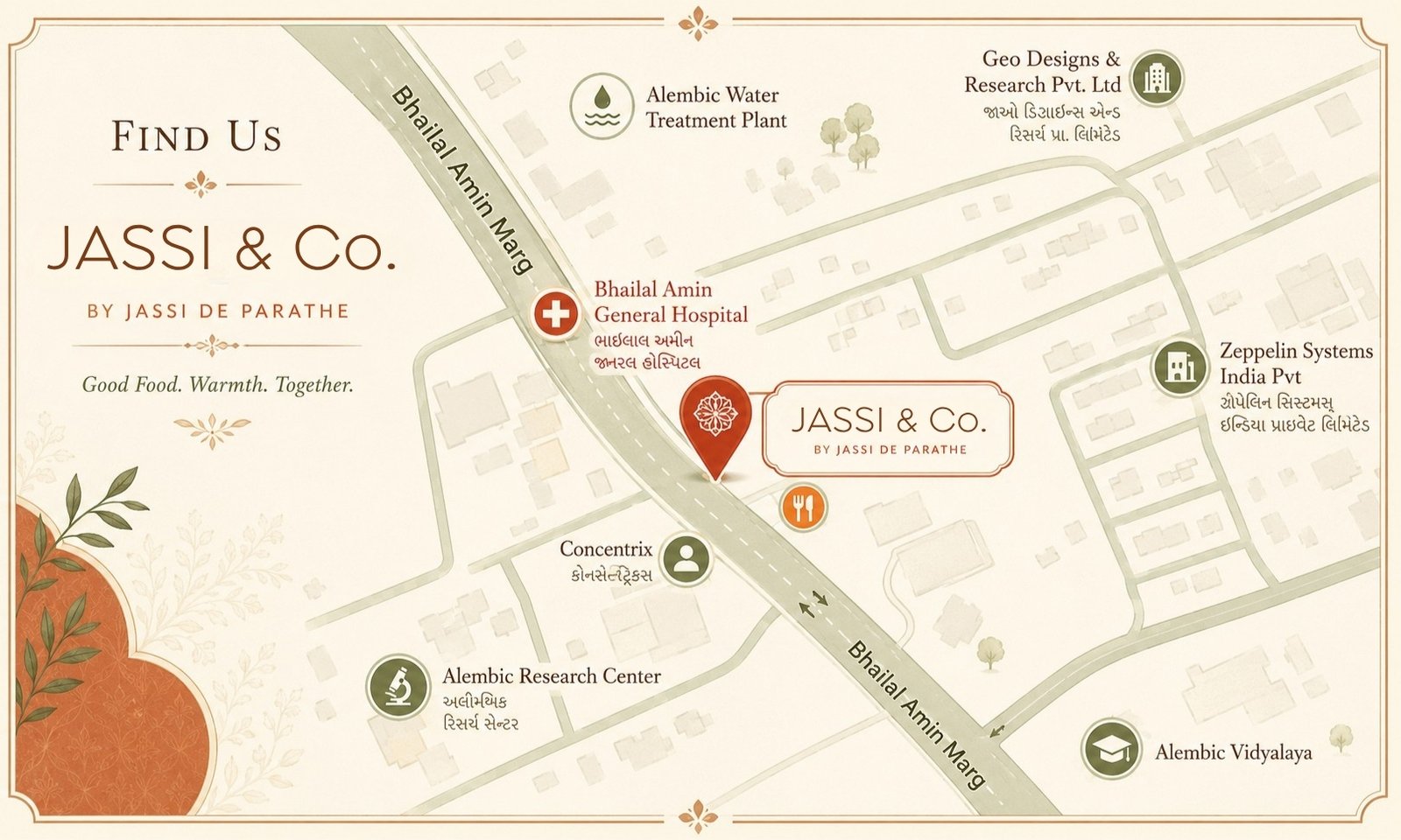 Map placeholder for JASSI & Co. Vadodara