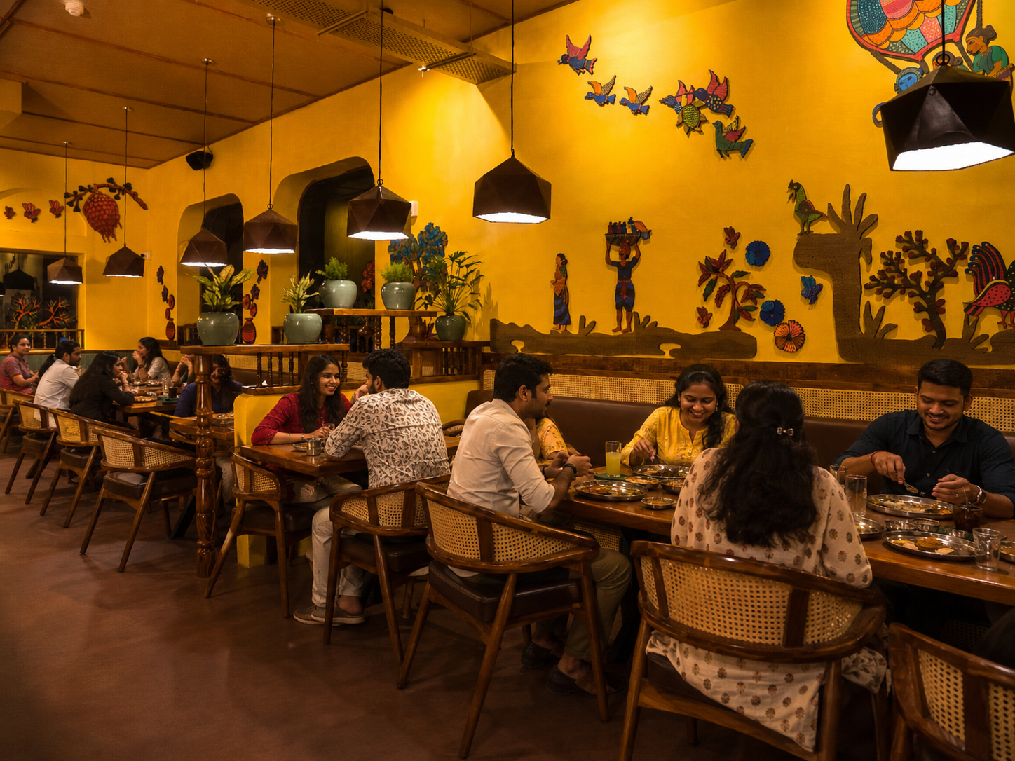 Outdoor restaurant courtyard